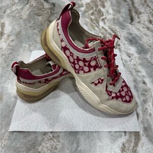 Coach Women's Sneakers in raspberry and gray/cream design